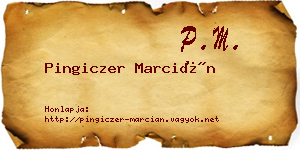 Pingiczer Marcián névjegykártya
